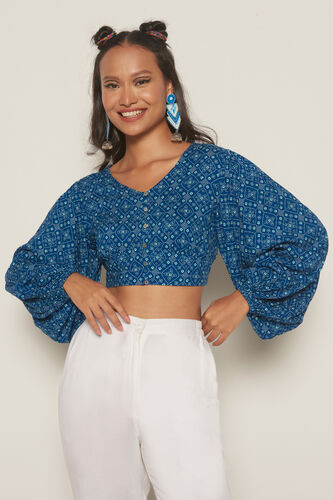 Butterfly Crop Top, Blue, image 1